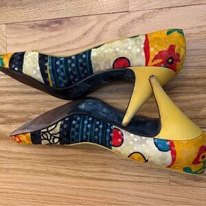 Vintage 1980s Stuart Weitzman Multicolor Vibrant Pumps Heels